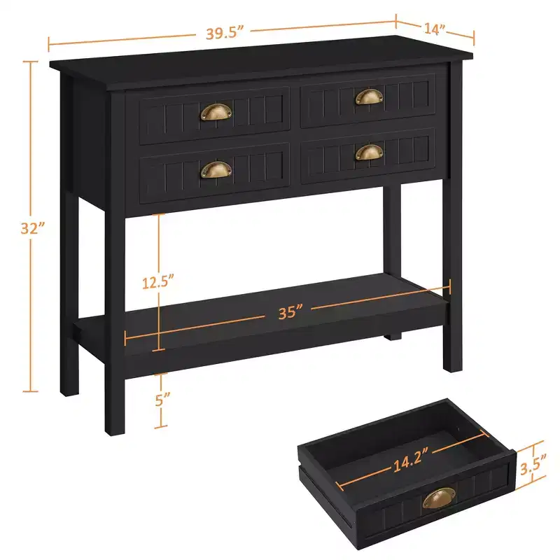 Yaheetech 4-Drawer Console Table Entryway Table