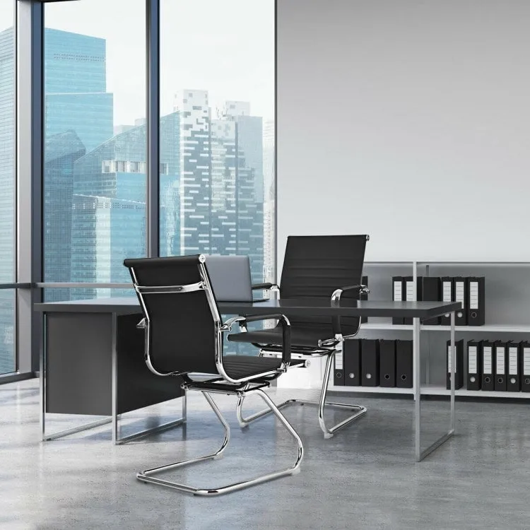 Set of 2 Conference Chair with Protective Arm Sleeves