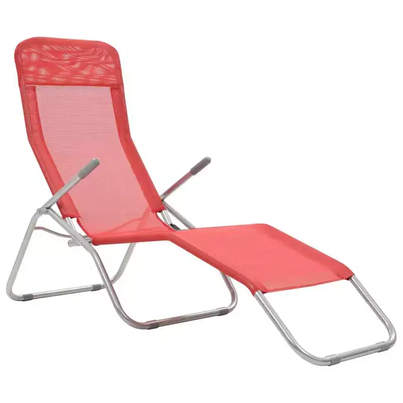 vidaXL Sun Lounger Set of 2 Powder-coated steel, Textilene Standard