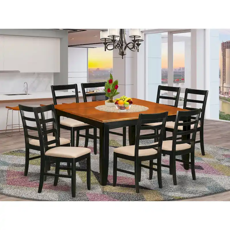 Dining Table with Butterfly Leaf and Dining Chairs