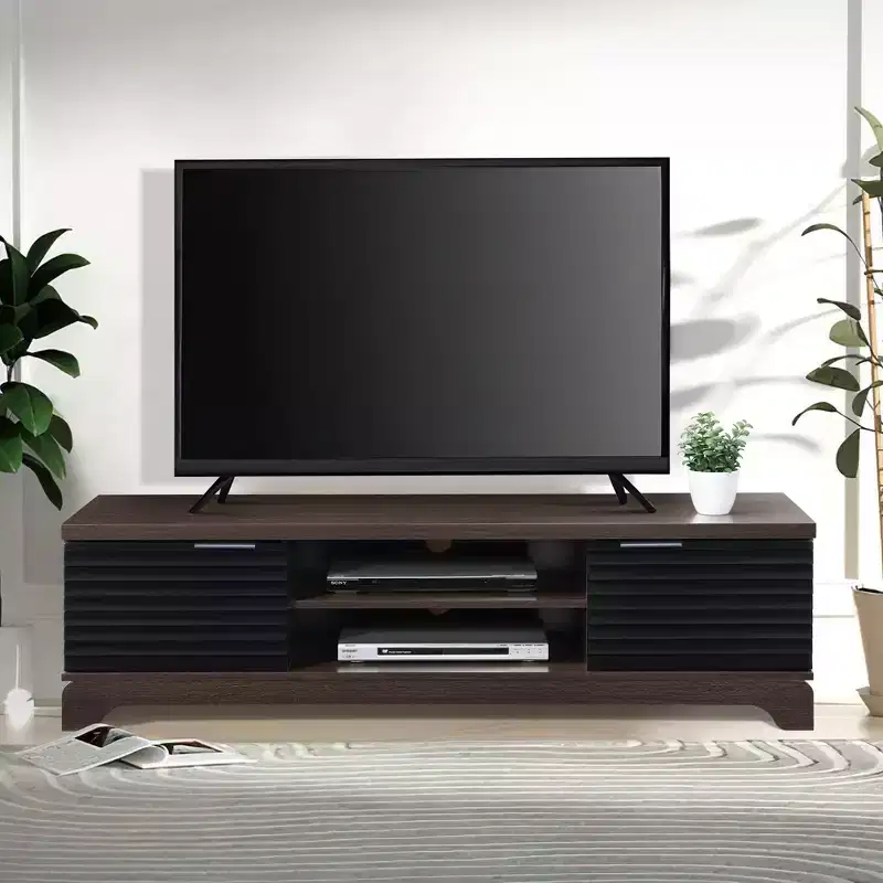 58.66 in. Wood TV Stand with 2 Storage Cabinets, Fits TVs up to 65 in.
