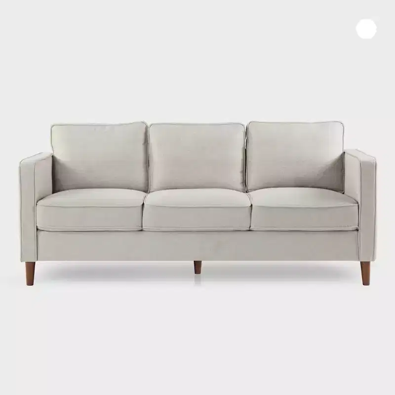 Modern Linen Fabric Sofa with Armrest Pockets