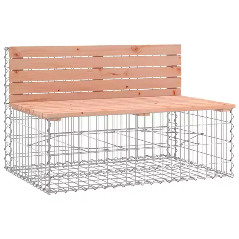 vidaXL Garden Bench With Gabion Basket Wooden, Silver