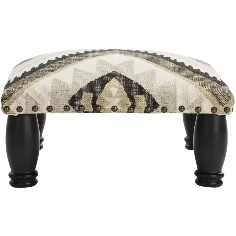 Footstool - MCR4597 - Ikat/Black