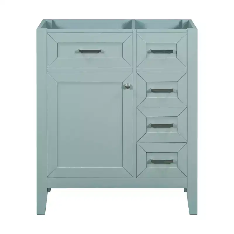 MAYEERTY 30 Bathroom Vanity without Sink Cabinet Base Solid Frame MDF Drawers Green