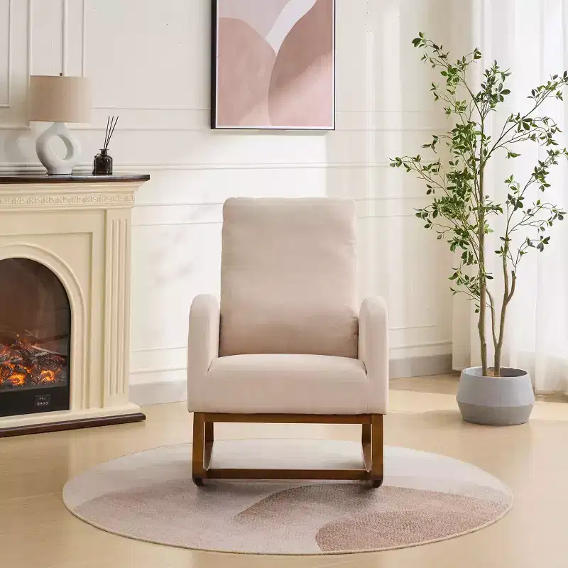 Okak Modern 27.2W Rocking Accent Chair Living Room Chair with High Back and Side Pocket Comfy Chair Armchair for Bedroom Nursery
