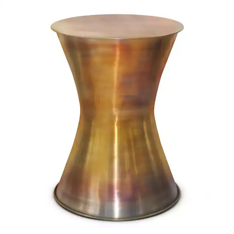 Cliona Metal Side Table Tarnished Brass - WyndenHall: No Assembly, Round End Table for Living Room, 50 lbs Capacity
