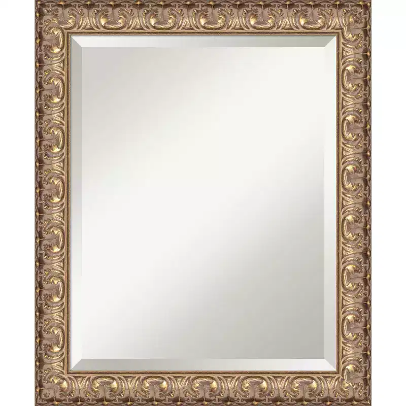 Amanti Art Florentine Gold Beveled Wood Framed Wall Mirror