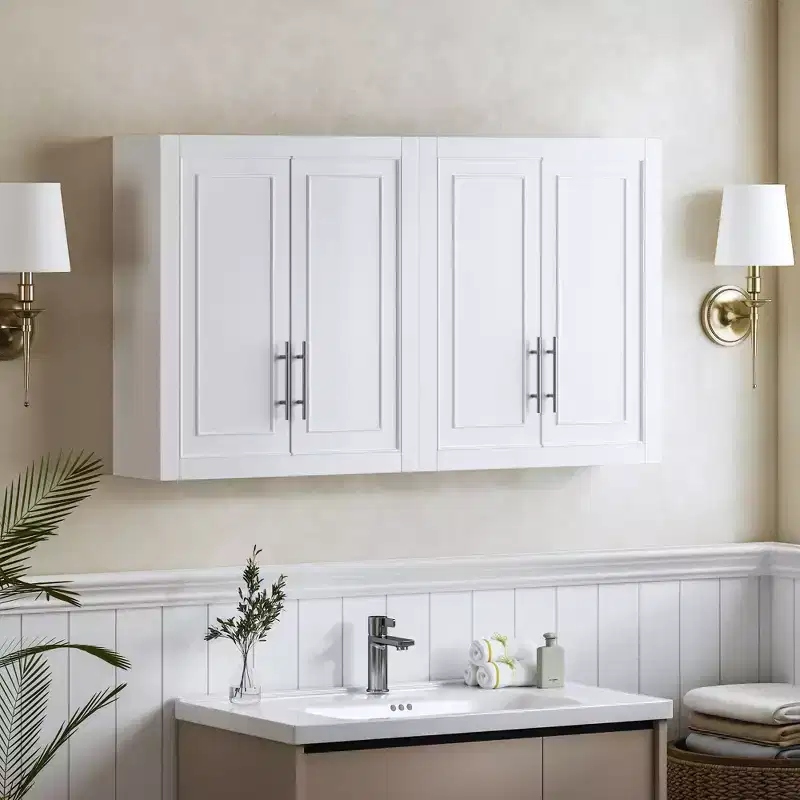 PexFix White Wall Mounted Storage Cabinet Bathroom Wall Cabinet 26x22x8(2pack)