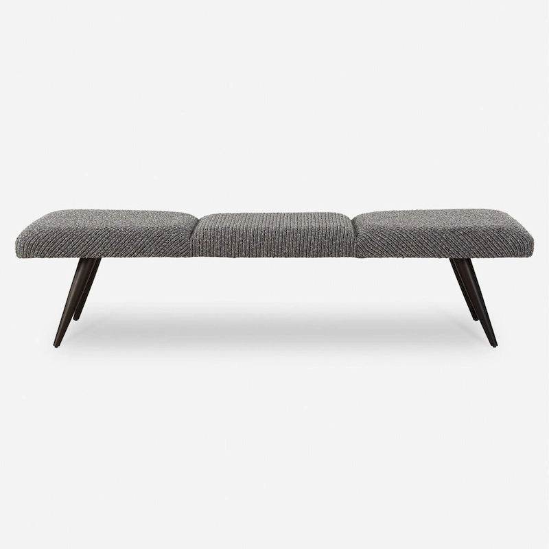Uttermost Bowtie Charcoal Fabric Bench - 18 H X 72.5 W X 20 D