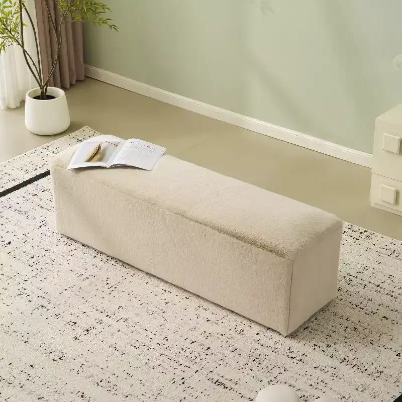 Modern Upholstered Long Ottoman