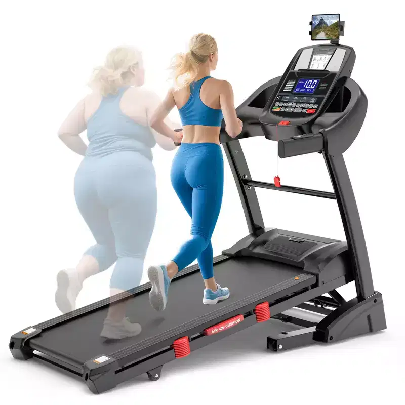 4.8HP Folding Treadmill with 300lbs Capacity for Home Use, 20% Auto Incline, Dual HiFi Bluetooth Speakers, 12MPH, APP Control, Black
