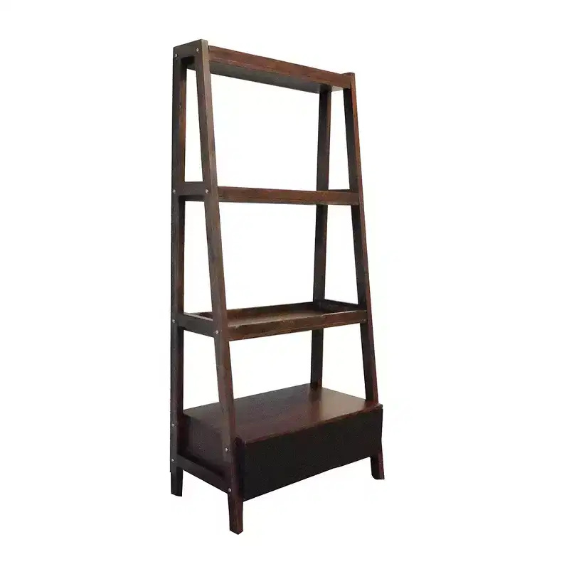GDFStudio Blairmont Modern 68 Acacia Wood Ladder Shelf