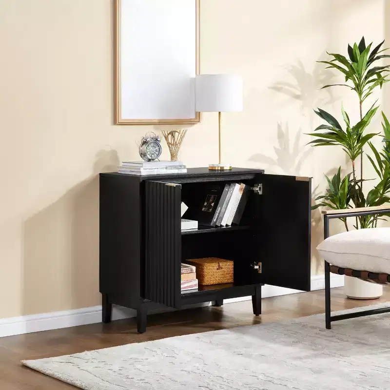 31 Sideboard Buffet Cabinet, Wooden Coffee Bar Cabinet with Adjustable Shelf, Floor Cupboard Cabinet for Kitchen