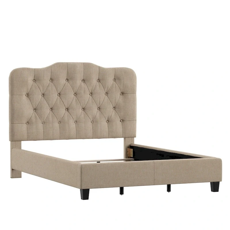 Ginny Adjustable Diamond-tufted Camel Back Bed by iNSPIRE Q Classic