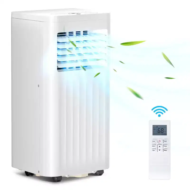 8000 BTU Portable AC  Cooling, Fan, Dehumidifier & Sleep Mode, Quiet 55dB, for Rooms up to 350 Sq. Ft.  Remote & Window Kit Included