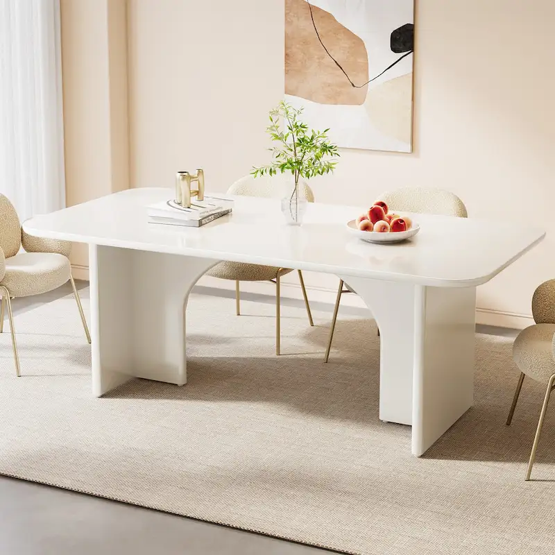63-in Large Dining Table for 4-6 People, Modern Rectangle Kitchen Table