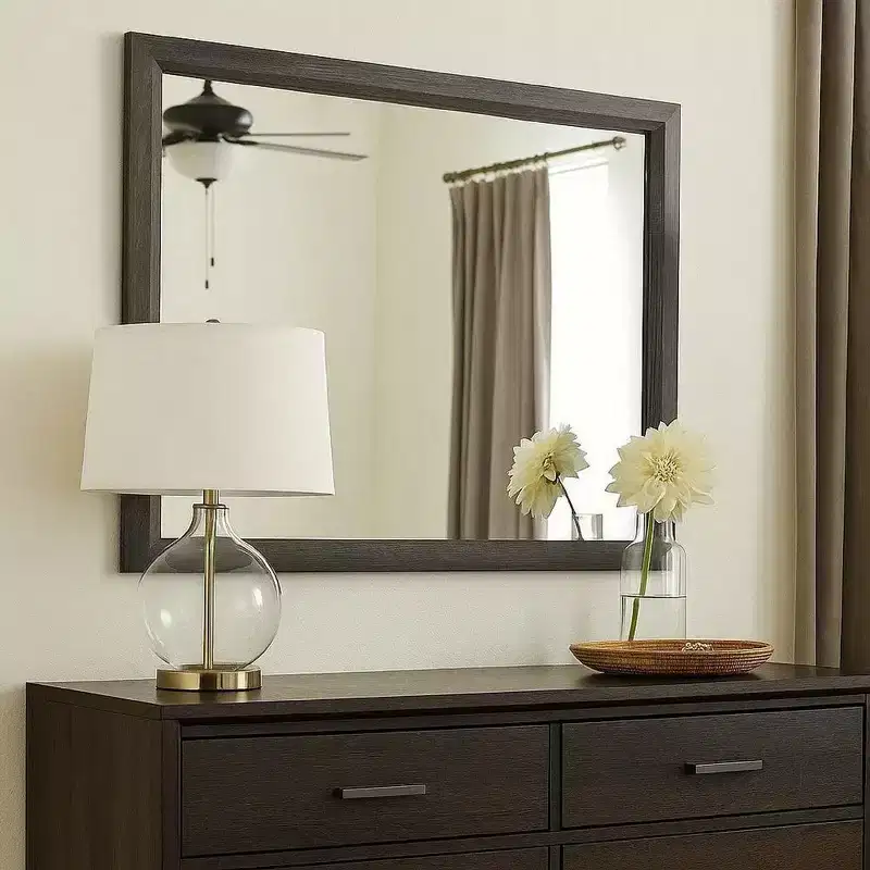 Wood Frame Rectangular Wall Mirror 39