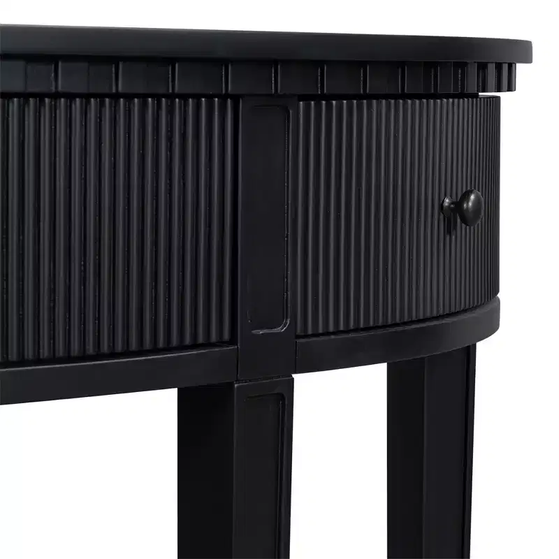 Console Table with 3 Drawers, Elegant Console Table, Sturdy Stable Entryway Sofa Table with Vertical Stripe Drawer Fronts
