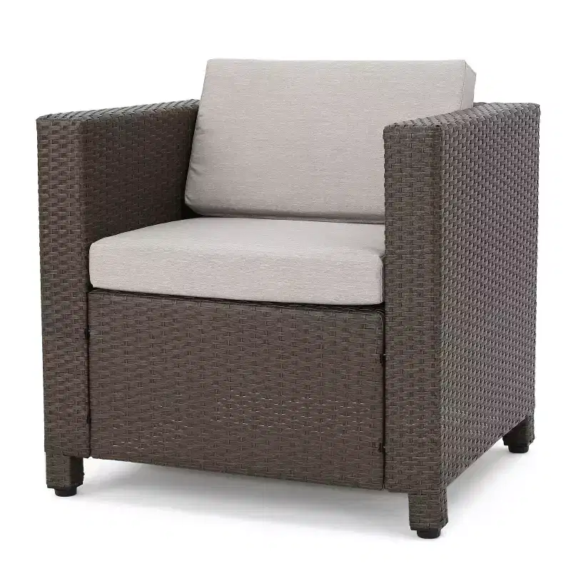 Christopher Knight Home Parker 8 Piece Patio Rattan and Aluminum Frame Conversation Set with Coffee Table
