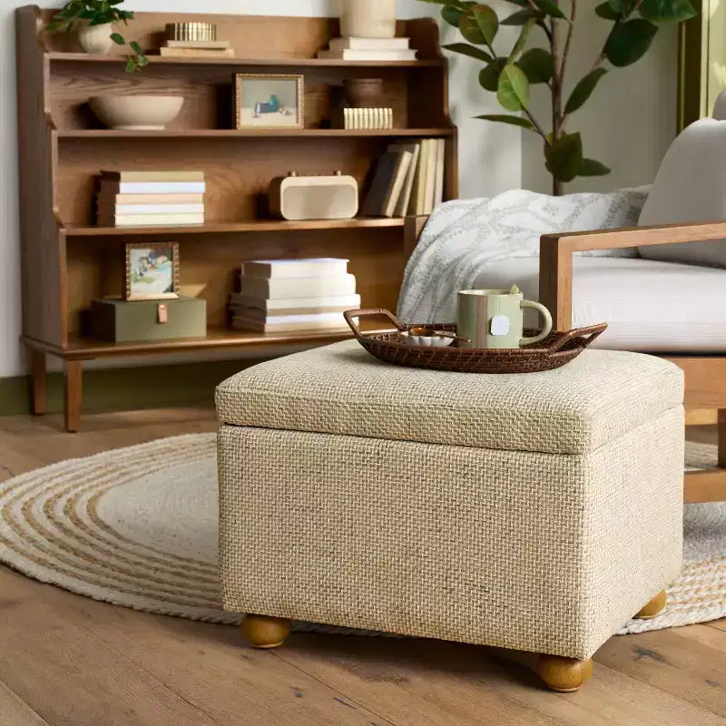 Upholstered Storage Ottoman - Hearth & Hand with Magnolia