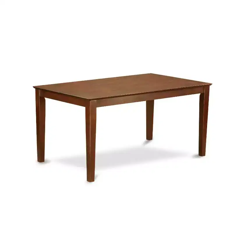 5-Piece Rectangular Mahogany Finish Solid Wood Top-Upholstered Dining Room Set-Seats 4