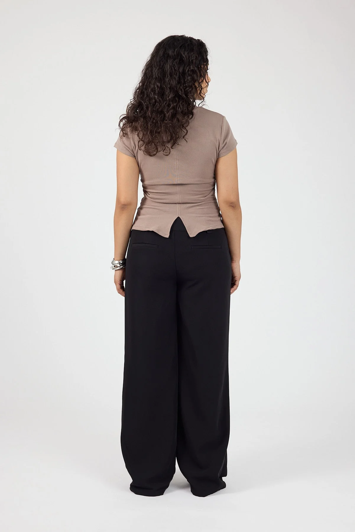 Low Rise Recycled Tailored Pant Black