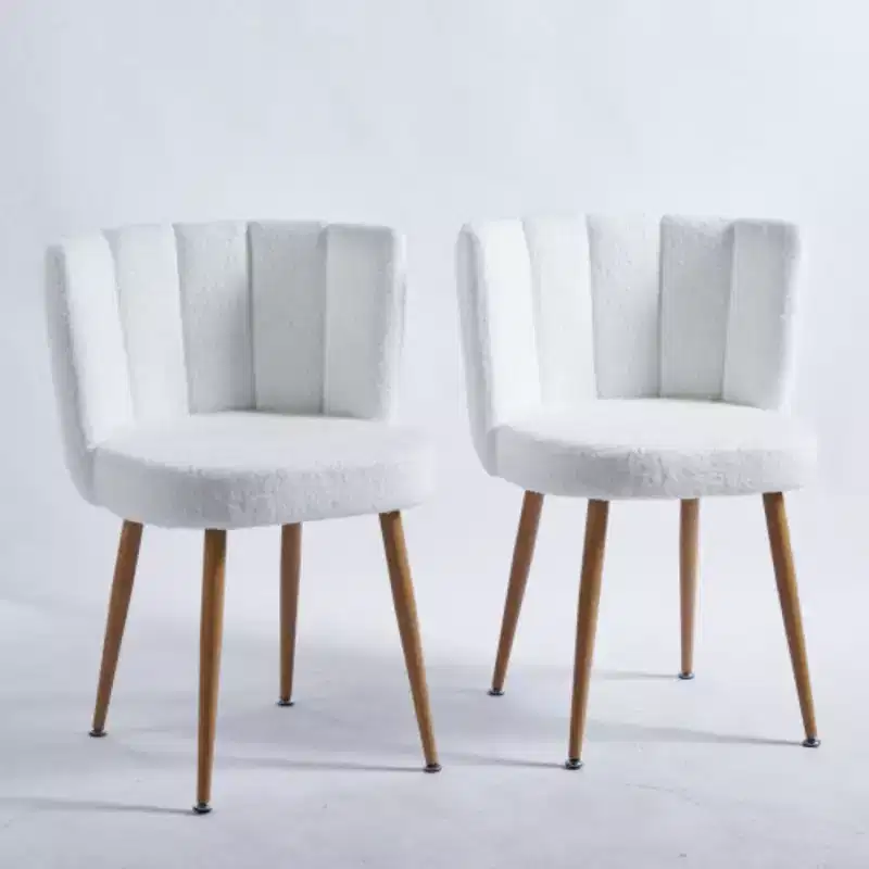 2-Pack Iron-Legged Dining Chairs with Cushioned Seats