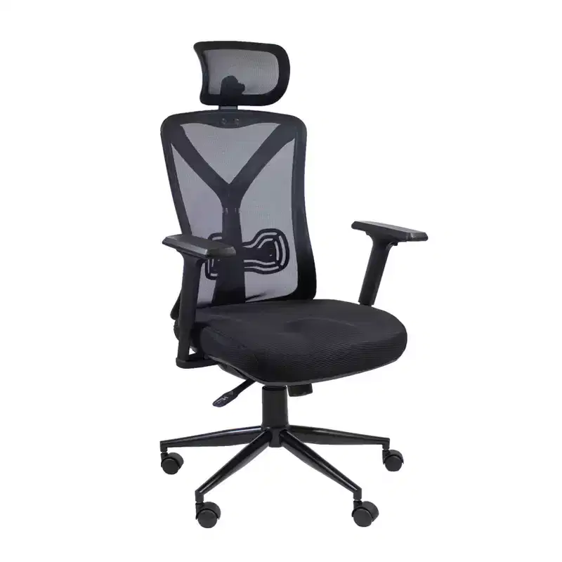High Back Ergonomic Mesh Office Chair Black - X Rocker: Adjustable, Swivel, Lumbar Support