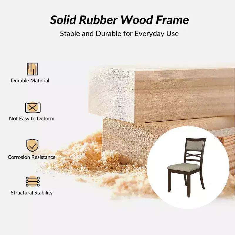 Eliseo Classic Dining Chair with Solid Wood Frame Set of 4|ART OF LIVING DESIGNSWALNUT