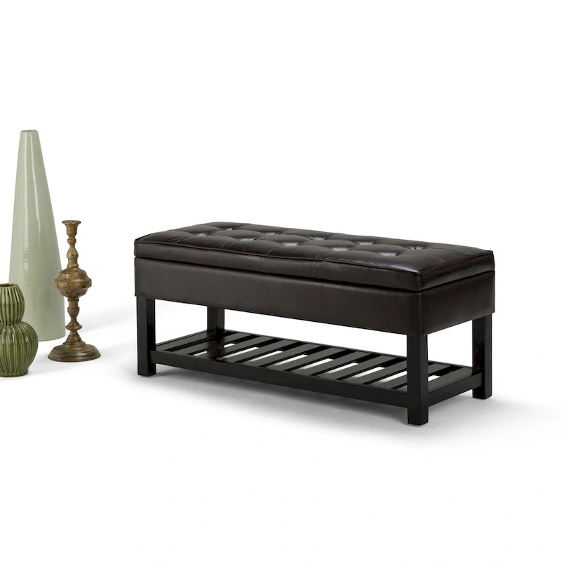 44 inch Wide Transitional Rectangle Ottoman Bench