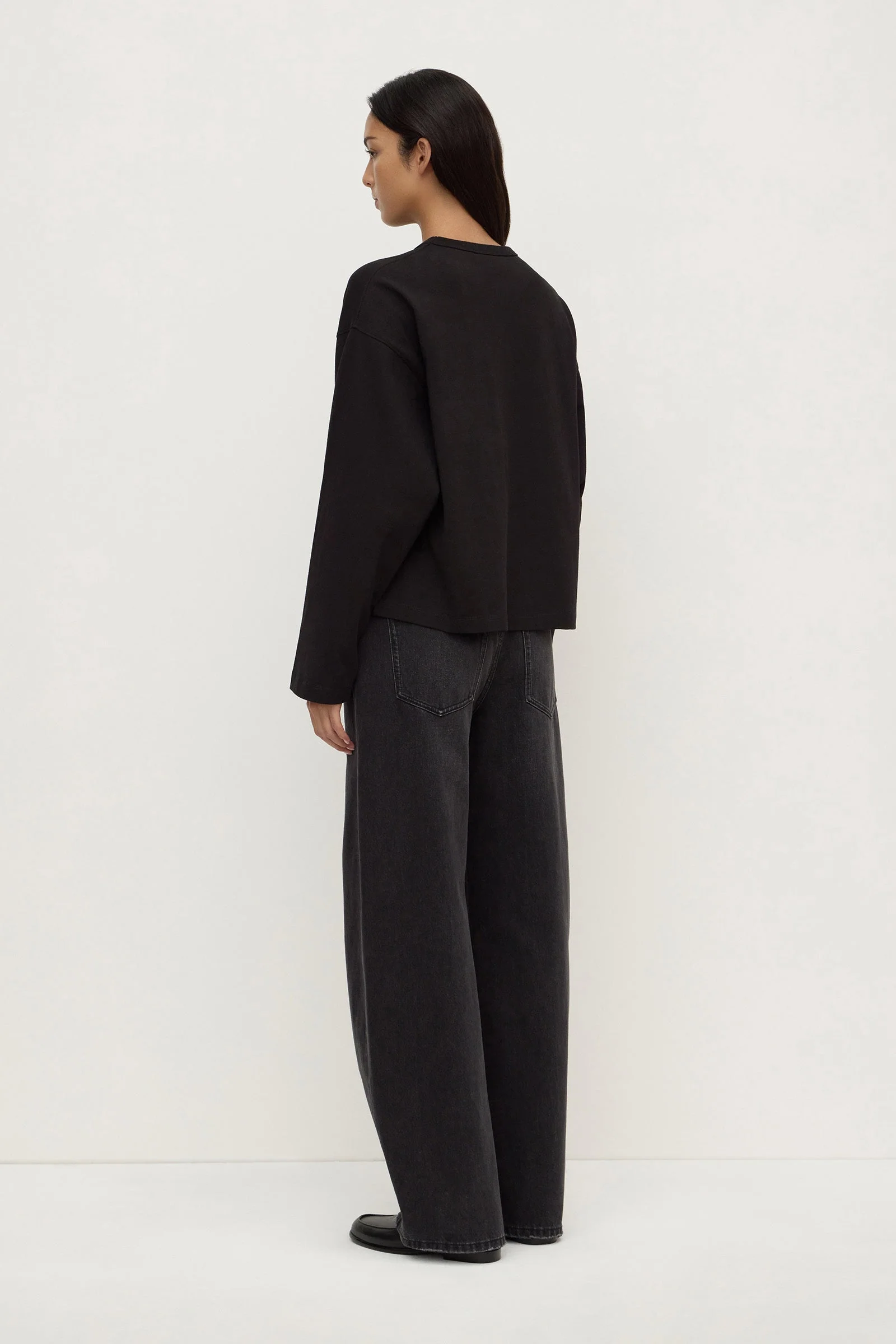 Black Wide Sleeve Cotton Tee