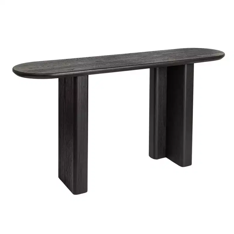 Storied Home Asymmetrical Console Table Black