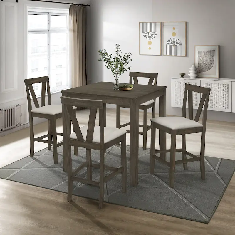 CraftPorch Simple Classy Square 5-piece Counter Height Dining Set