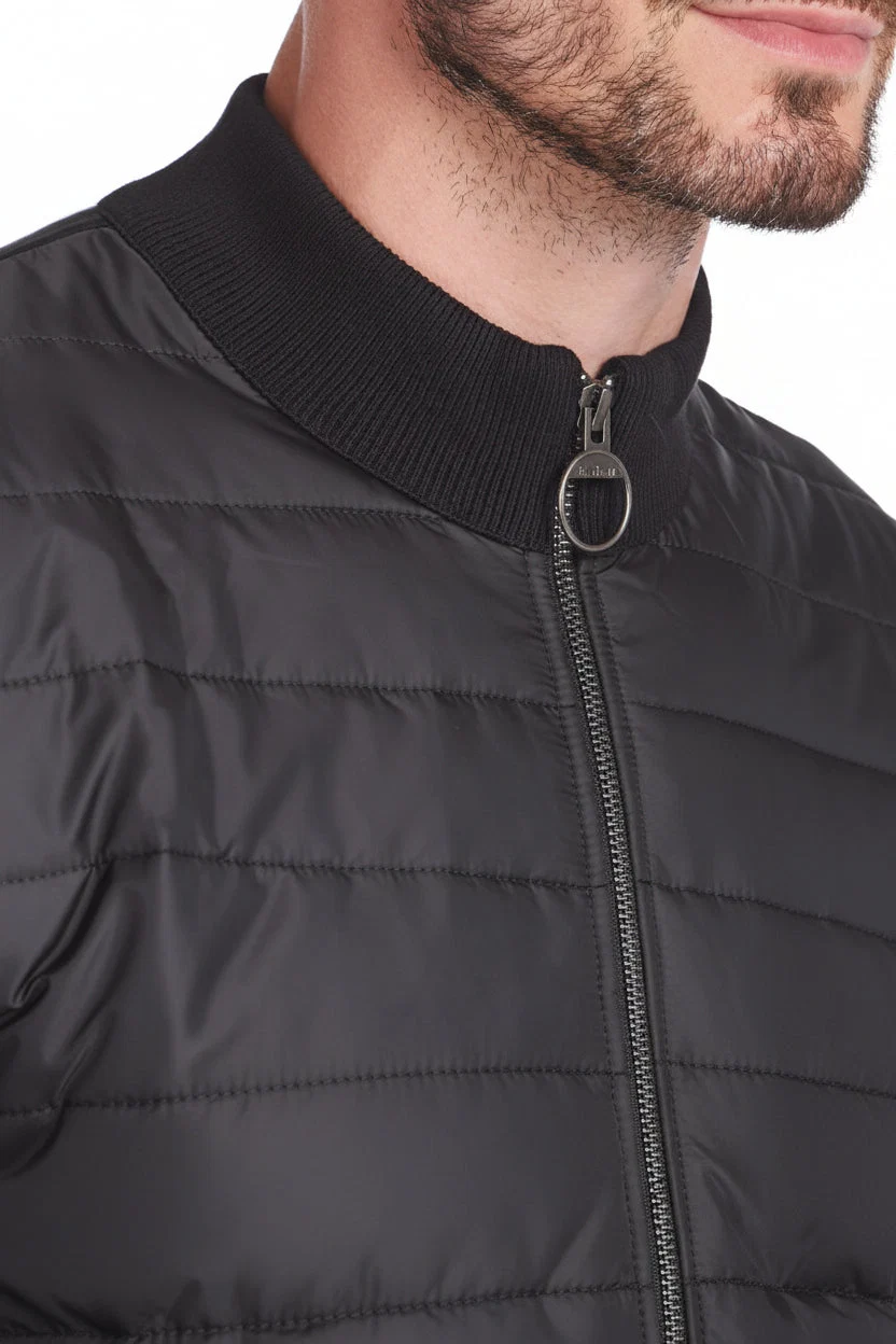 Mens Baffle Zip Sweater - Black
