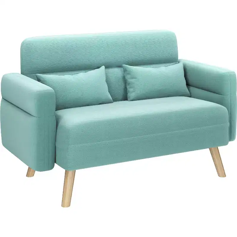 Yaheetech 46inch Fabric Loveseat Sofa with Lumbar Pillow for Office, Bedroom