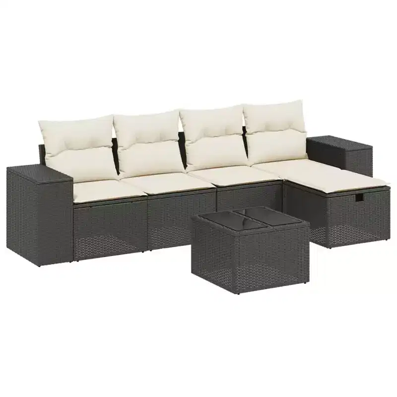 vidaXL Flexible Modular Patio Sofa Set with Cushions for Outdoor Use
