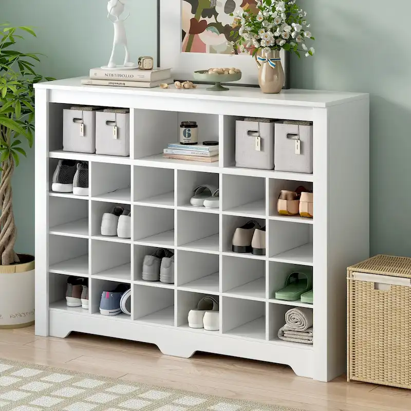 24-Cubby Shoe Storage Console