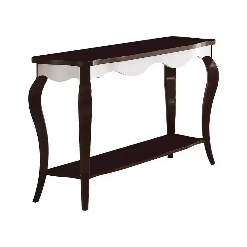 Acme Furniture Mathias Console Table White/Walnut Finish