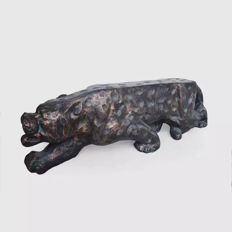 Glory Concrete Leopard Shaped Patio Bench Copper - Christopher Knight Home: Weather-Resistant, 2-Seater Garden Furniture