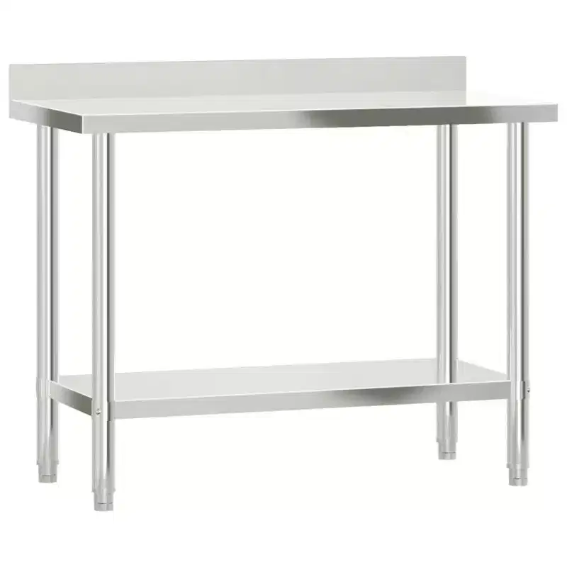 Kitchen Work Table with Backsplash, 32.5x21.7x36.6