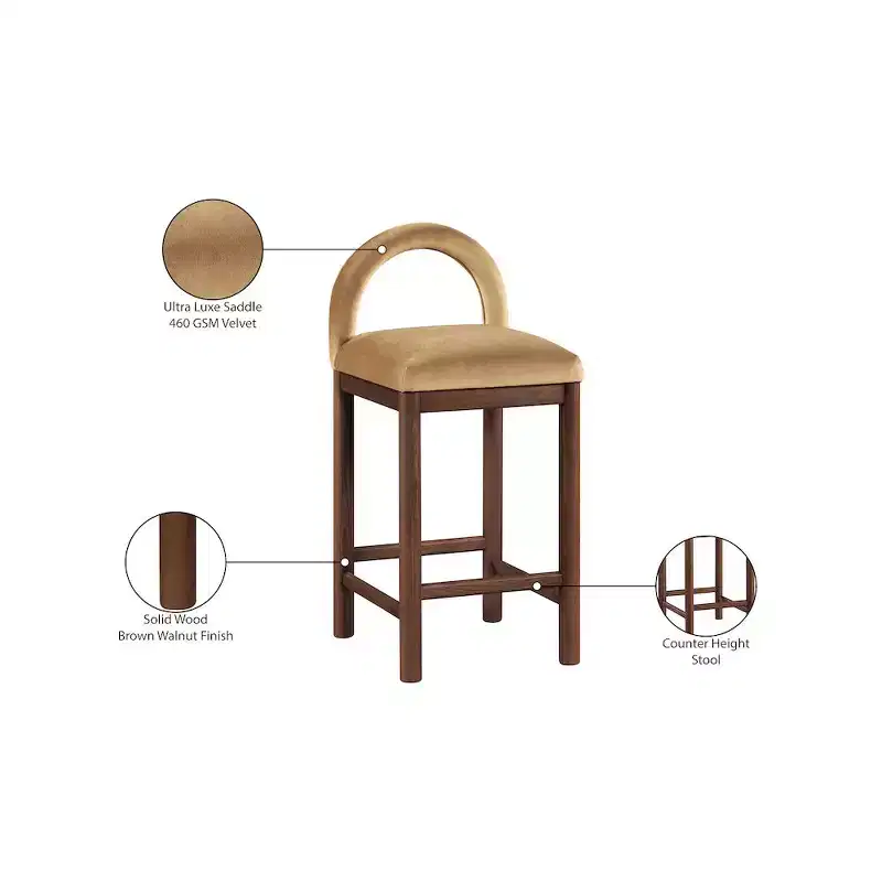 Velvet Counter Stool