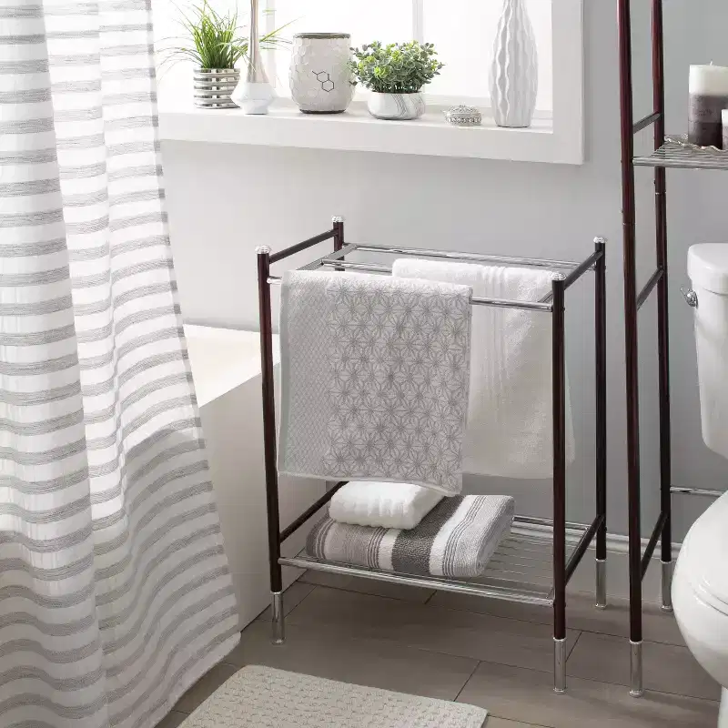 Freestanding Towel Rack, Gray