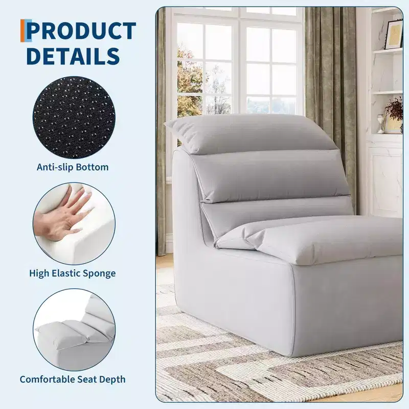 Beanbag Sofa - Ergonomic design, memory foam, with back support, non-slip base, comfortable and relaxing, suitable for living room, bedroom office.