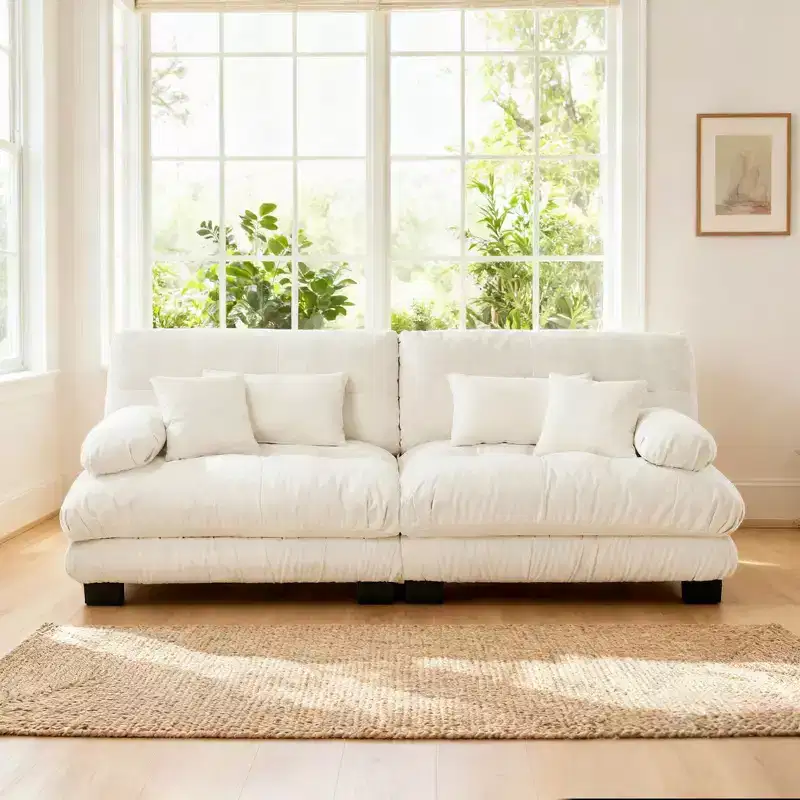 Modern Cloud Sofa with Plush Cushions and Soft Upholstery