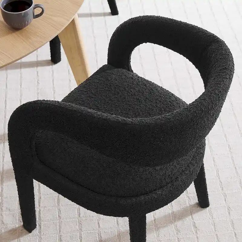 Pinnacle Boucle Upholstered Dining Chair Set of Two