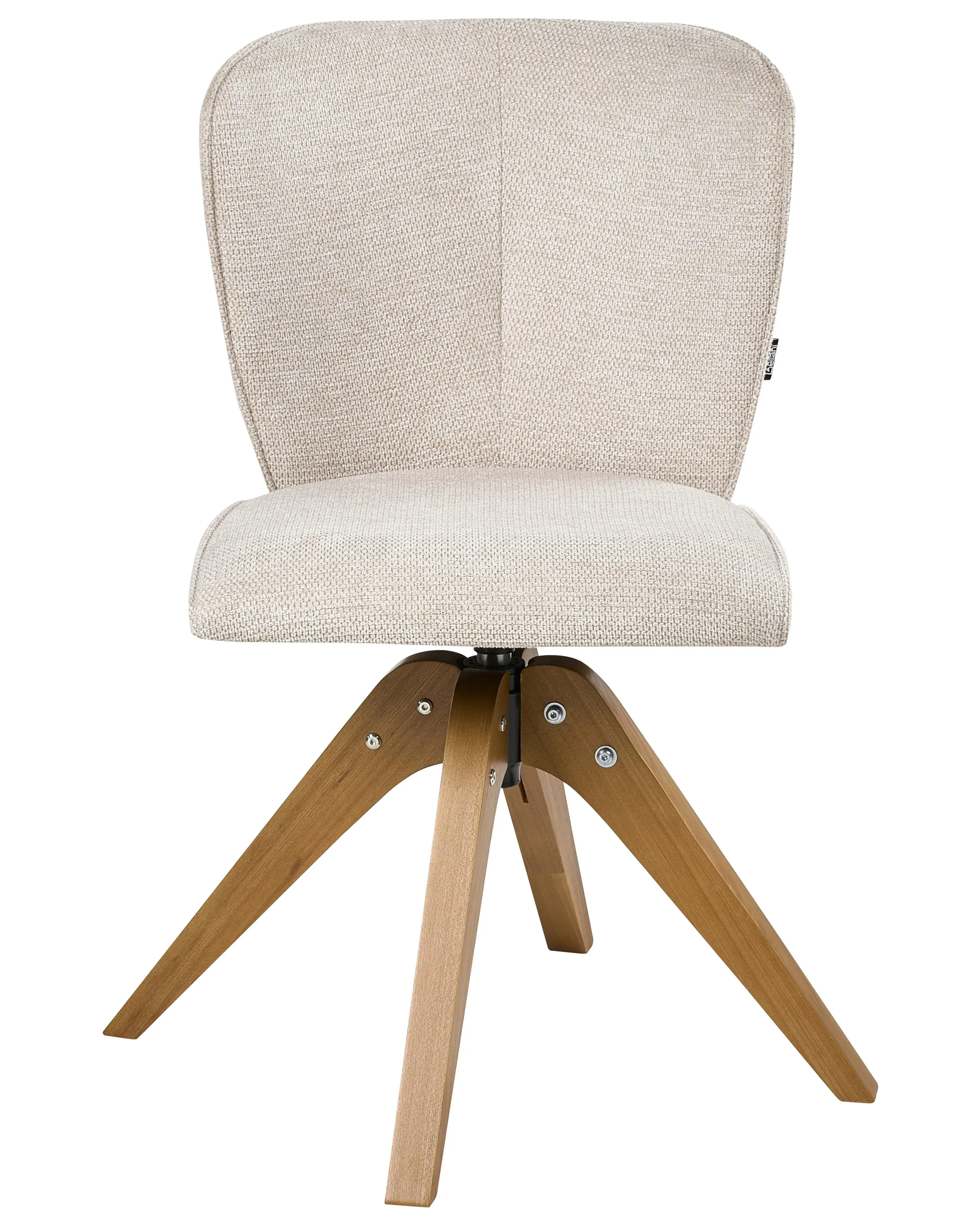 Set di 2 sedie da pranzo Tessuto Beige chiaro