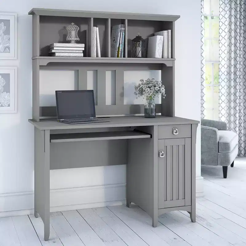 Computer Desk with Hutch Gray