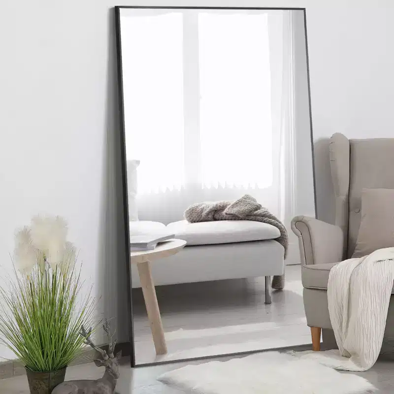 71x32 Black Framed Oversized Floor Mirror Full Length Mirror