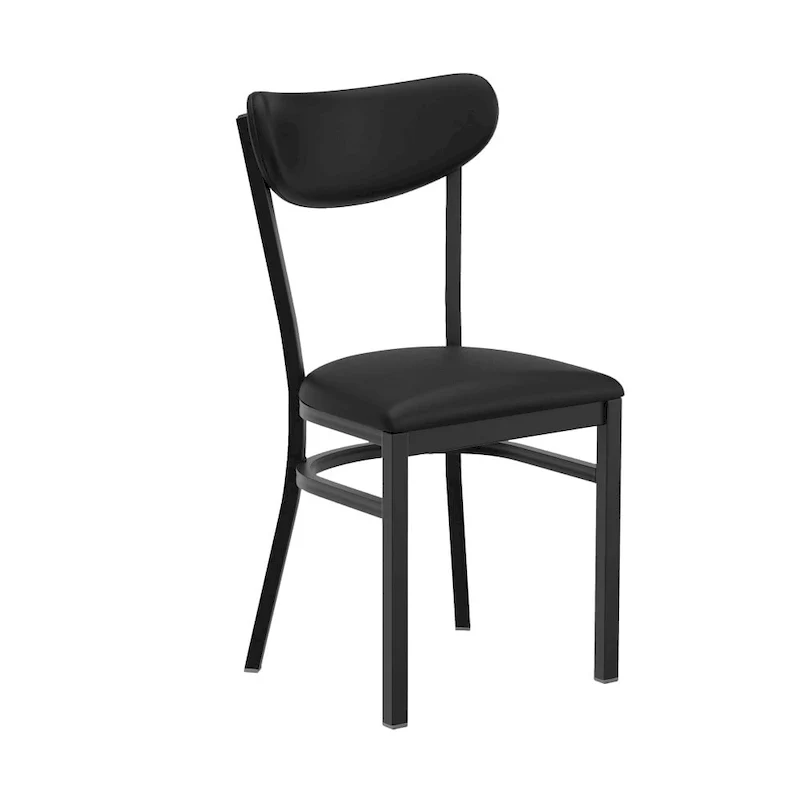 Curved Wood Back Dining Chair, Vinyl Seat, Single, Natural Birch / Walnut